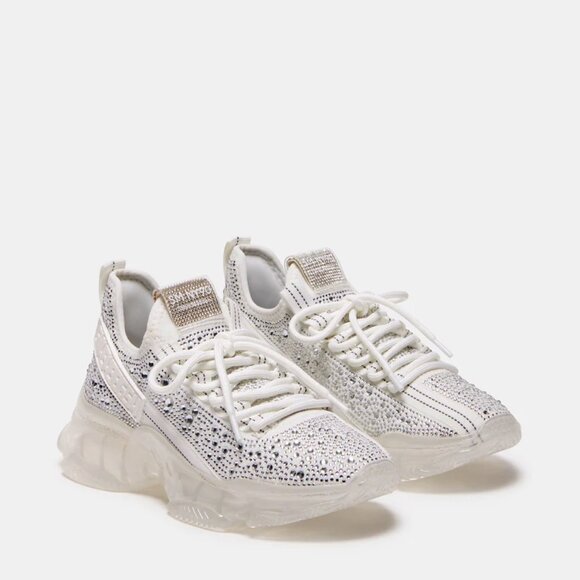 Steve Madden Maxima White with Rhinestones; Size 8.5 - 9 - Picture 3 of 13